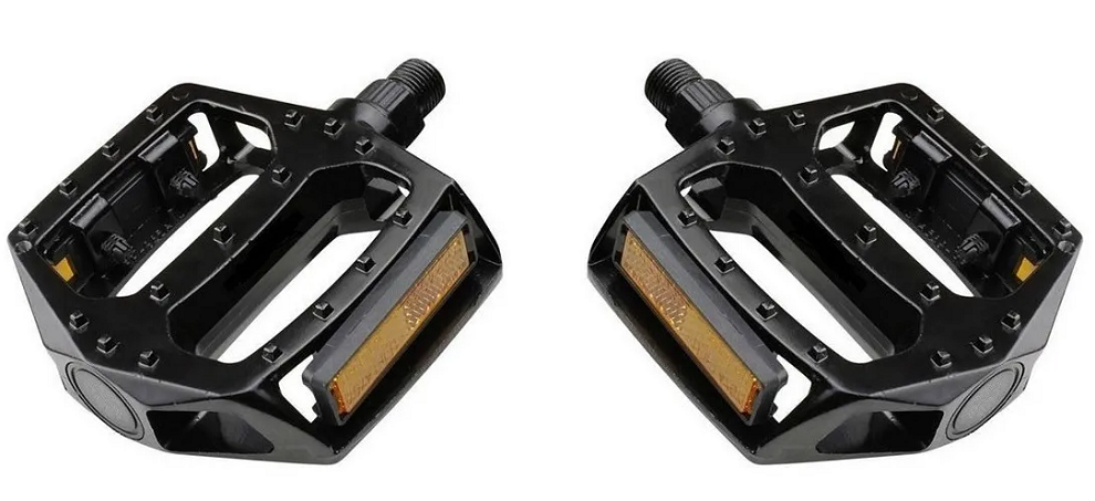 Педали New Vision JD-2114, 9/16", 103x100мм, алюм, черный